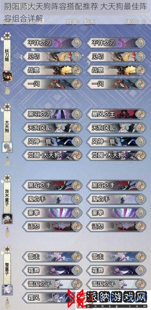 阴阳师大天狗阵容搭配推荐