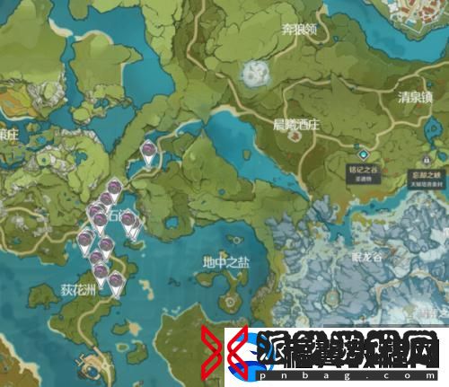 原神紫色采集物紫色生物拍摄坐标分享