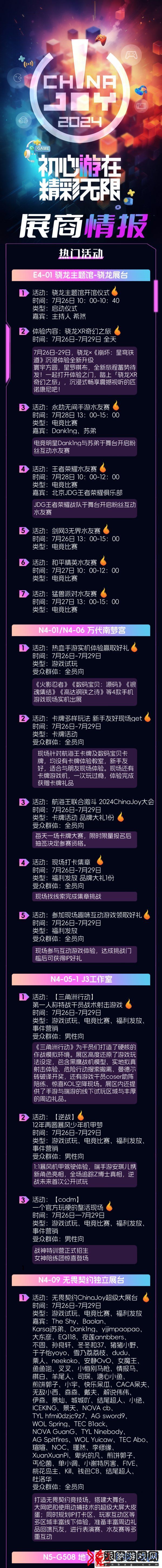 重磅！2024-ChinaJoy-展商展台活动汇总-部分-ChinaJoy百达计划KOL名单公布