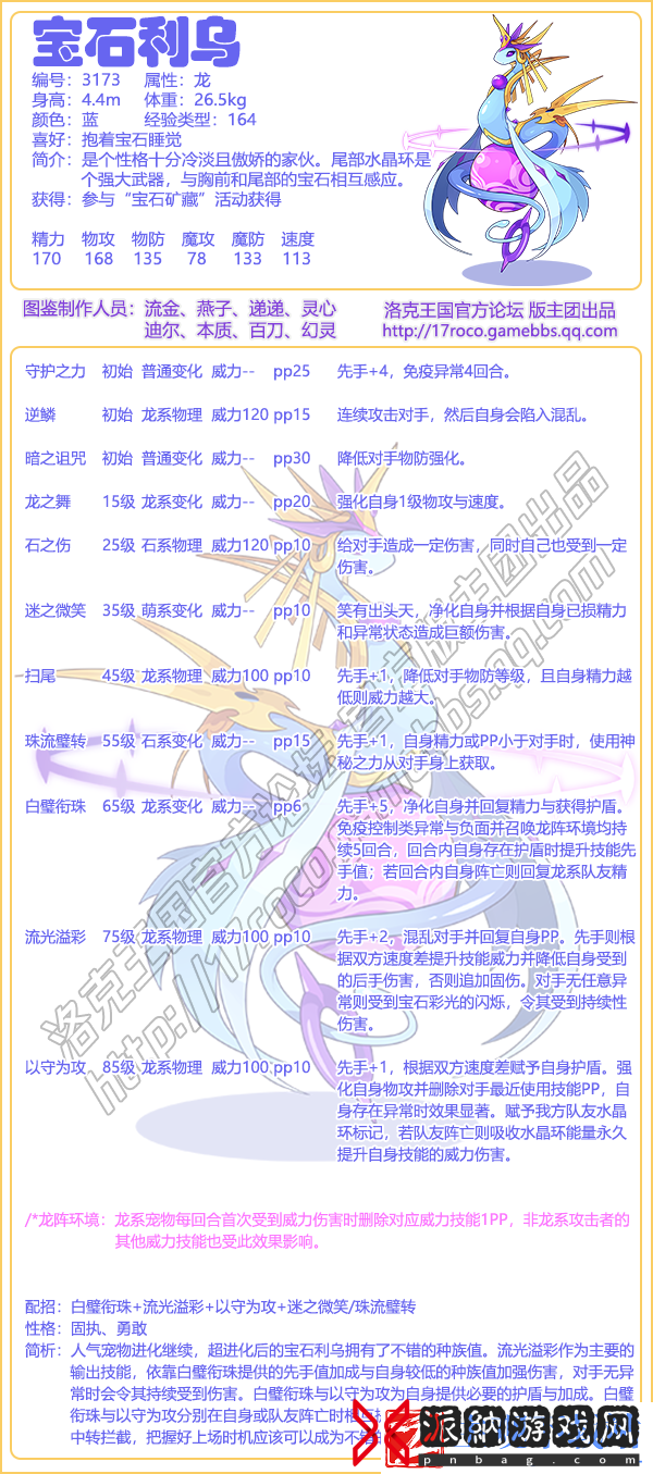 洛克王国宝石利乌技能表图鉴