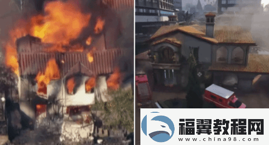 三男一狗海滨地区被美国山火烧毁