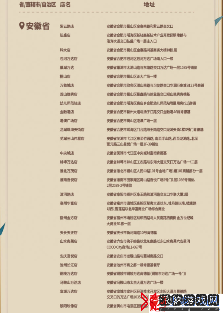 原神kfc2024主题店有哪些