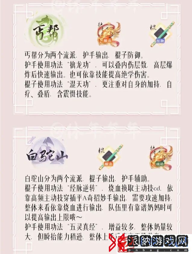 射雕四大门派特点与玩法介绍