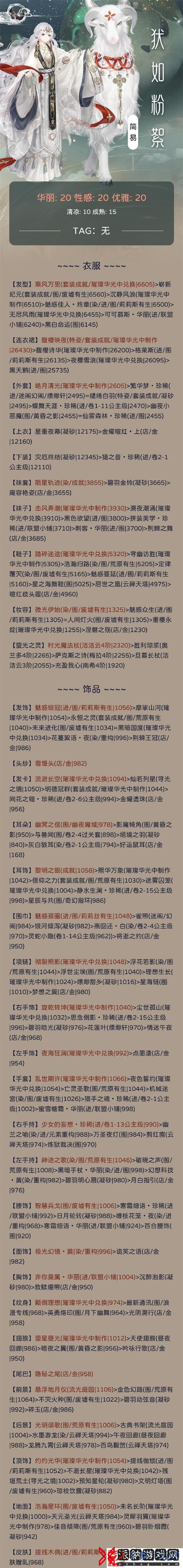 奇迹暖暖犾如粉絮怎么搭配