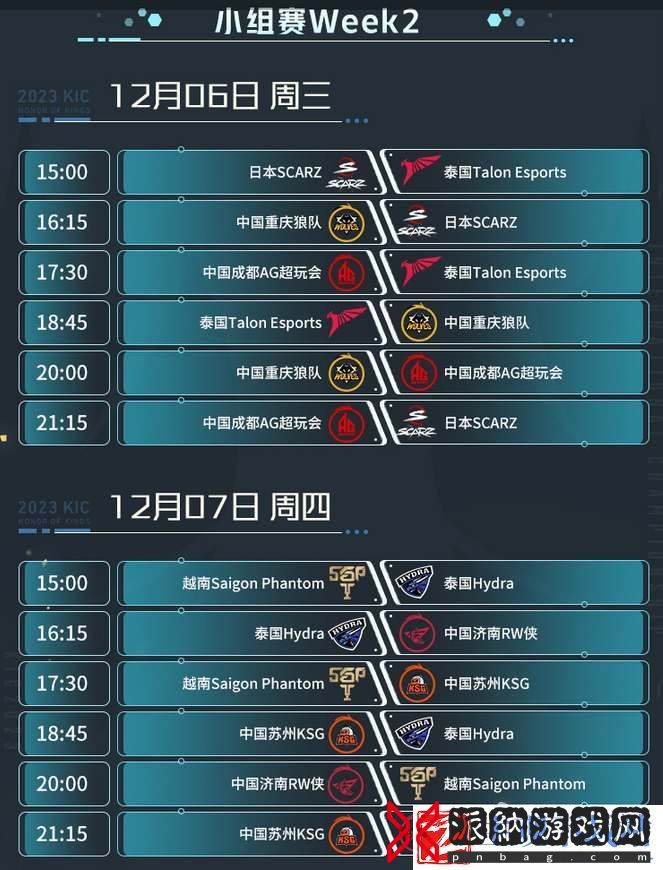 王者荣耀2023世冠KIC小组赛赛程介绍