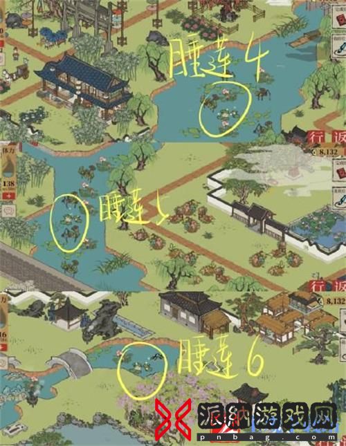 江南百景图长恨歌睡莲18朵位置一览
