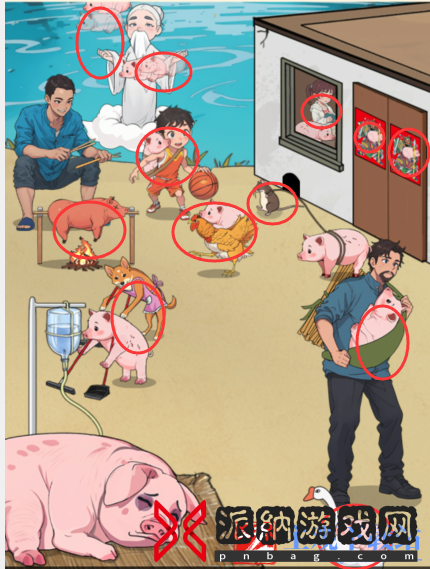 抖音脑力侦探带猪仔老母猪生病了帮助老母猪带猪仔怎么玩