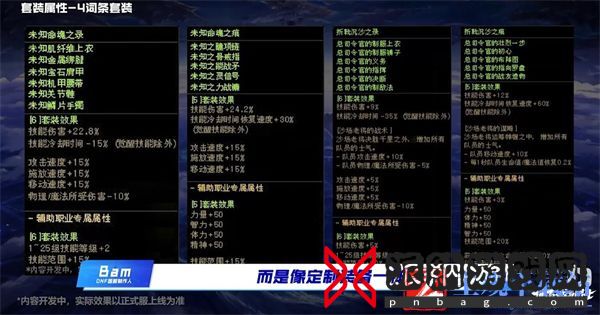 dnf新固有史诗套装属性是什么